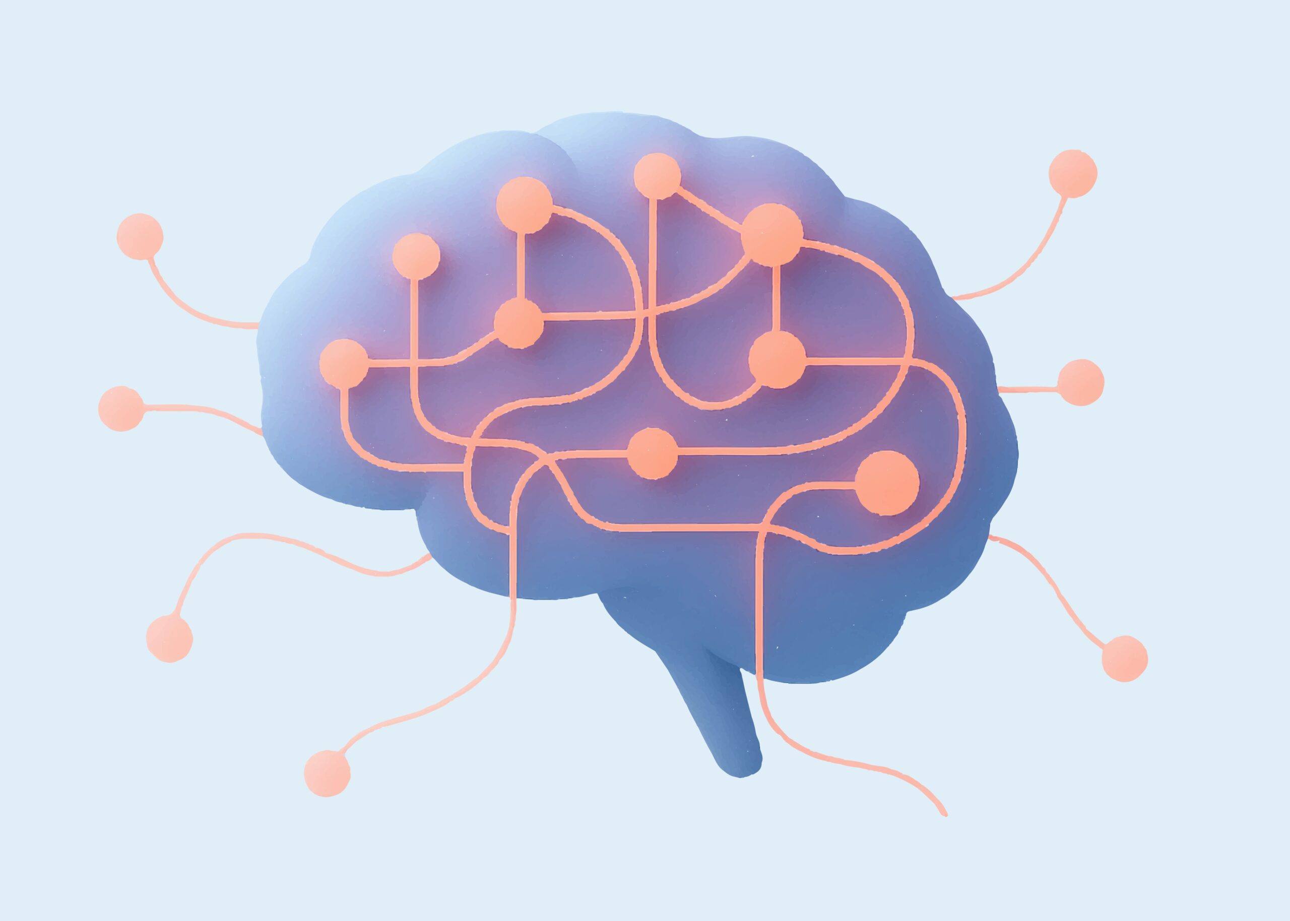 Illustration of a networked brain